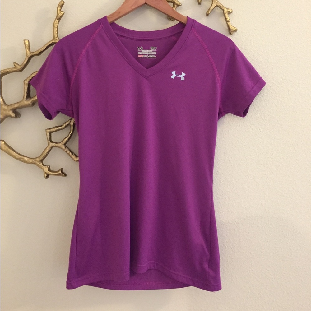 PURPLE UNDER ARMOR DRY FIT SHIRT